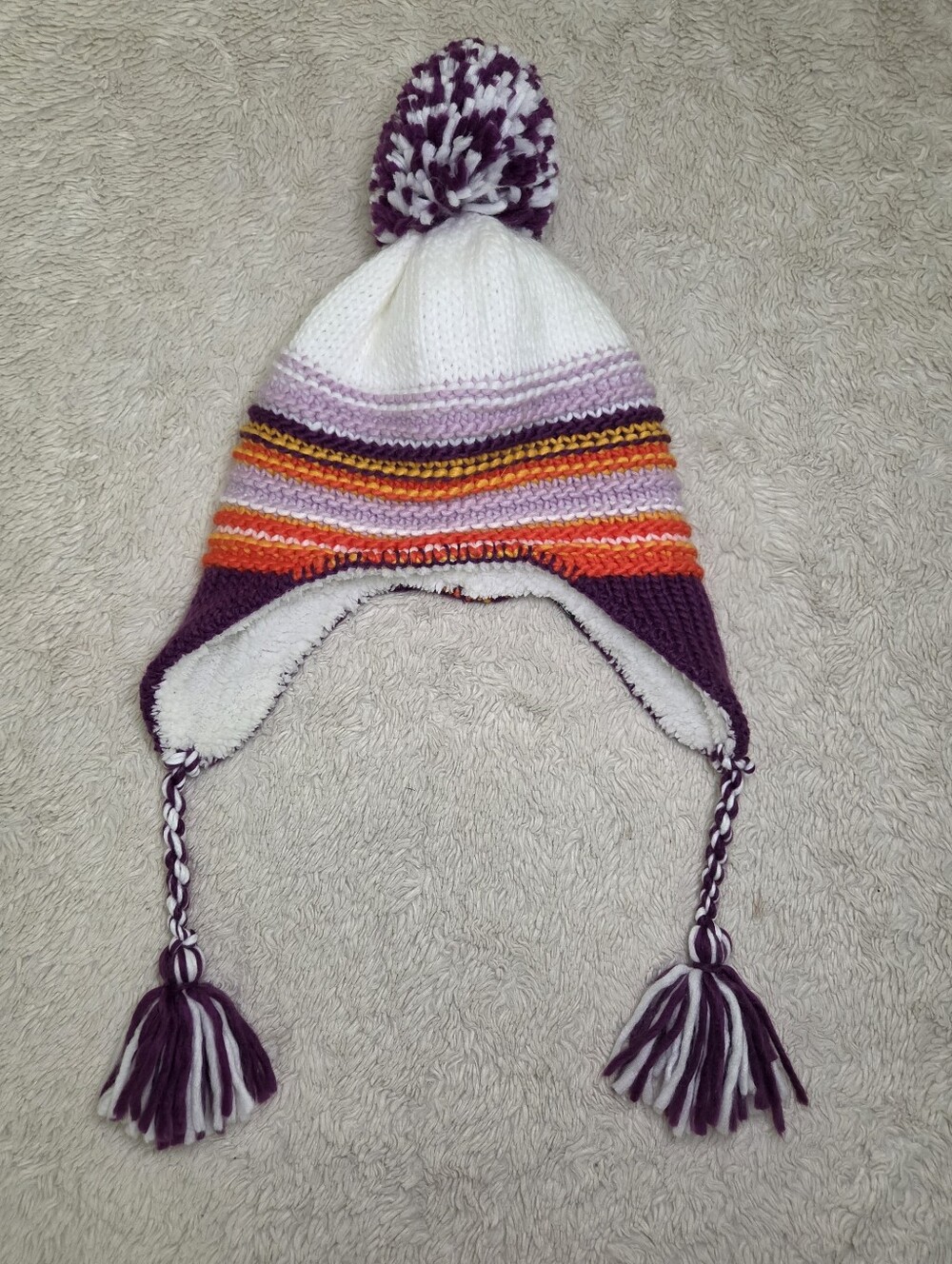 Kids L L Bean Knit Pom Beanie Hat Sz M/L  NWOT